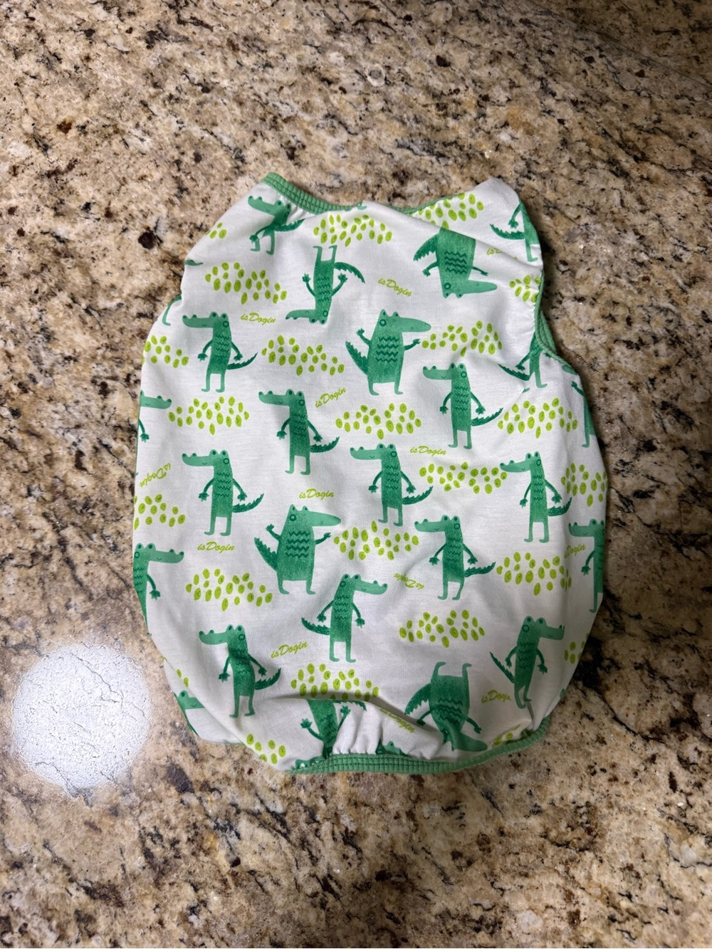 Green Crocodile Print Dog Tank Top — Cute Summer Pet Tee